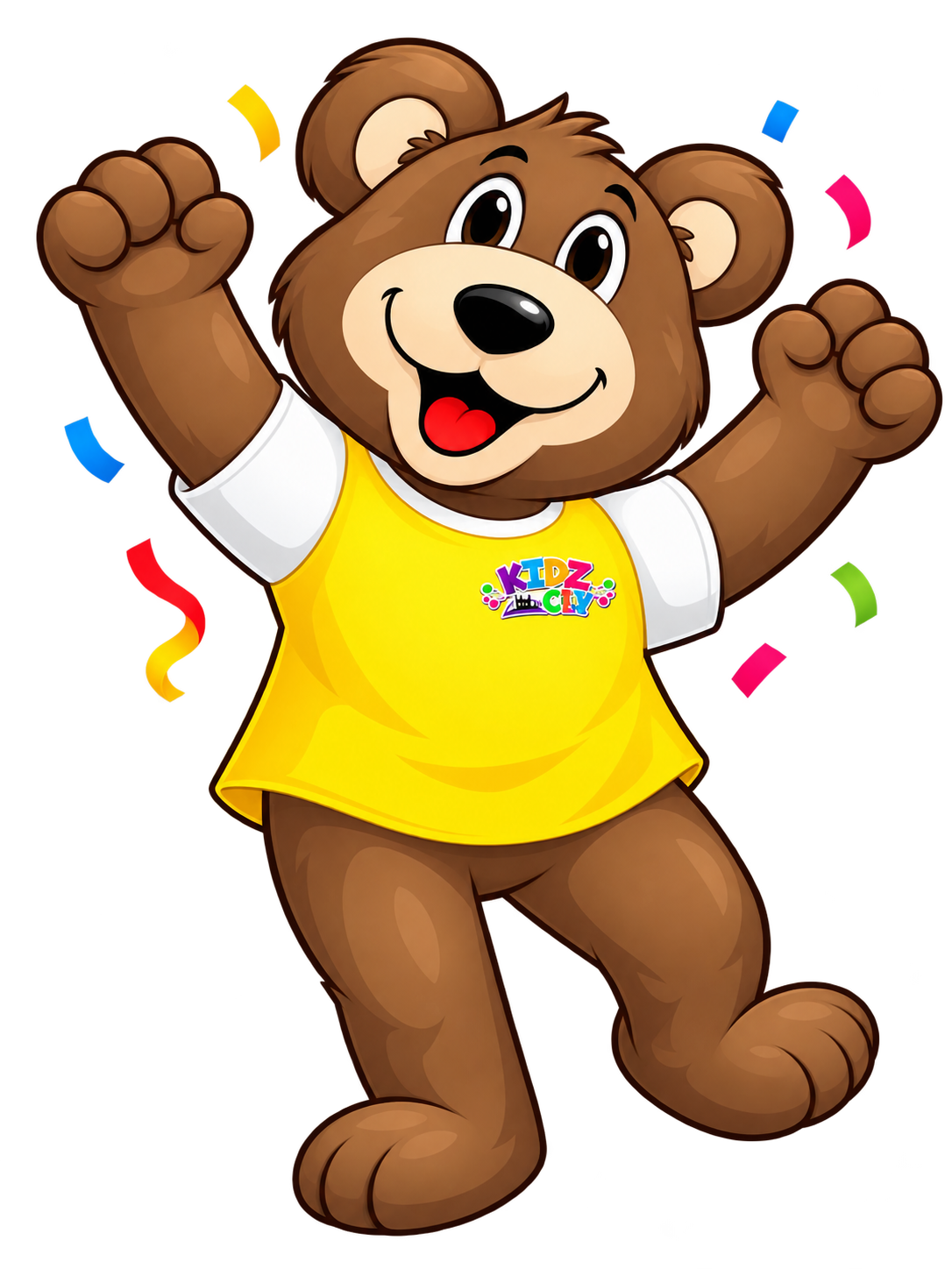 Mascota Kidz City celebrando